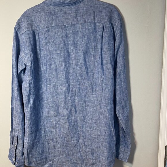 RODD & GUNN Men's Seaford Denim Linen Long Sleeve Button Down Shirt, Large - NWT - Picture 3 of 5
